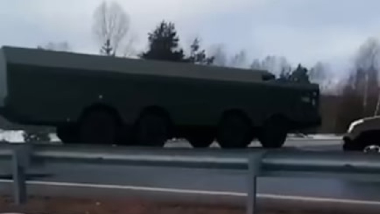 Russia appears to be moving missiles towards the border with Finland. Picture: Twitter