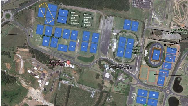 The athletics community have put produced a map showing Oztag could have up to 40 potential fields to use during a tournament.