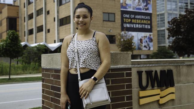 University of Wisconsin student Cheyanne Bodenstein, 18, has not decided who to vote for. Pictur: Angus Mordant for NewsCorp Australia