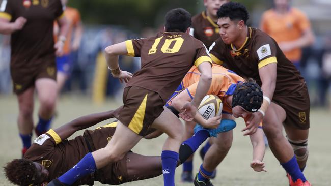 Marist College Ashgrove in action against Padua College. Picture: AAP Image/Regi Varghese