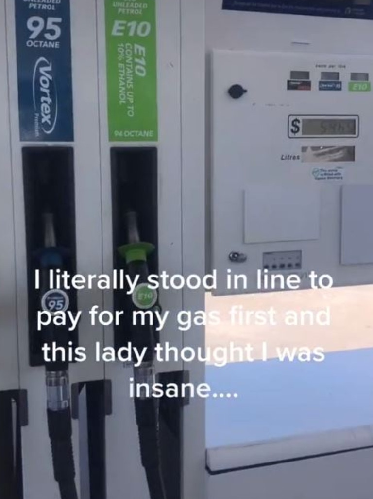 A US woman who recently moved to Sydney made an ‘insane’ mistake at an Australian petrol station. Picture: TikTok/RachelBalkovec