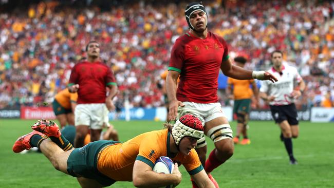 The Wallabies have kept their slim World Cup hopes alive. Picture: Getty Images