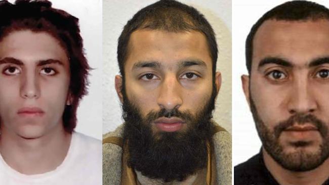 Youssef Zaghba, Khuram Shazad Butt and Rachid Redouane carried out the horrific terror attack on London Bridge. Picture: AFP