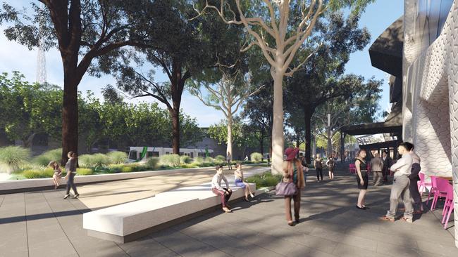 Artist impression of proposed new open space in front of the Melbourne Recital Centre. Picture: City of Melbourne