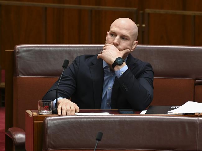 Independent senator David Pocock holds the balance of power in the upper house. Picture: NCA NewsWire / Martin Ollman