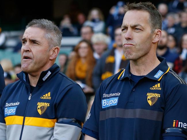 Chris Fagan, Alastair Clarkson and Jason Burt have been slandered, based on the flimsiest of evidence. Picture: Michael Willson