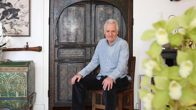 Tony Llewellyn-Jones sits in front of a pair of Moroccan doors given to him by his wife. Pictures: Bob Barker