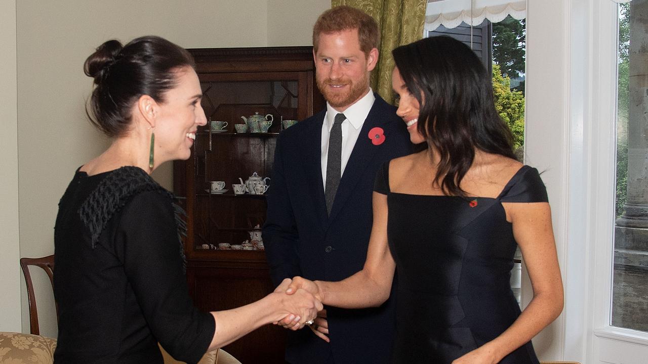 The Prime Minister, Jacinda Ardern, also met with Prince Harry and Meghan before the reception. Photo: Marty Melville/Pool/ AFP