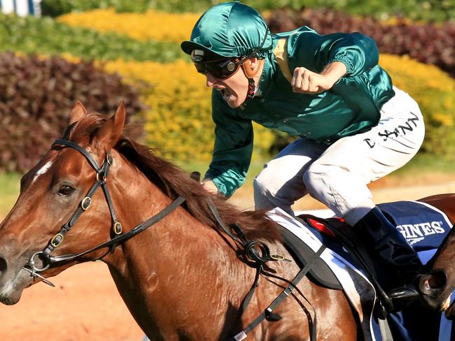 Capitalist and Blake Shinn dominate this year’s Golden Slipper at Rosehill. Picture: Jenny Evans