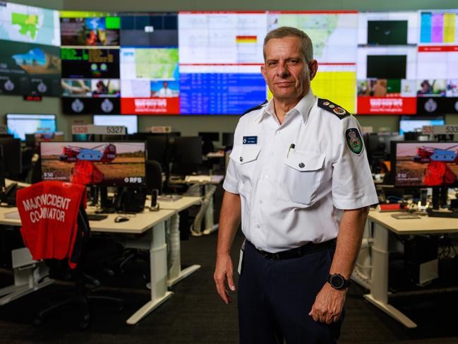 RFS Commissioner Rob Rogers at the NSW RFS headquarters. Picture: Justin Lloyd.