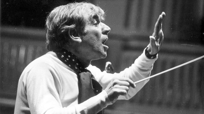 Leonard Bernstein on the job in 1975.