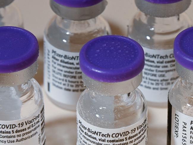 Vials of the Pfizer-BioNTech Covid-19 vaccine. Picture: AFP