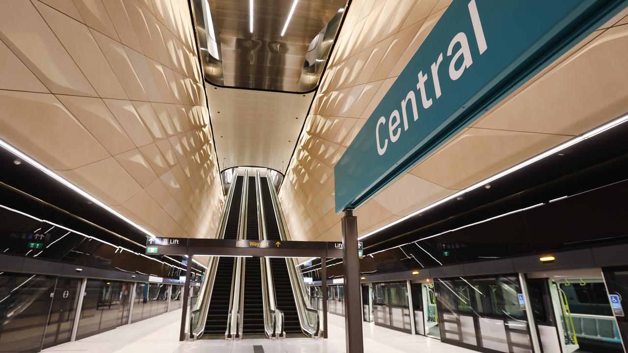 A new Sydney Metro platform at Central Station, ready and waiting for the network to start running. Picture: Richard Dobson