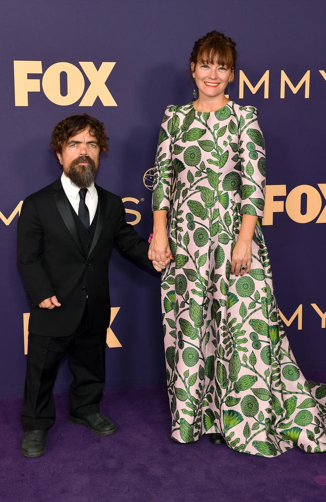 Peter Dinklage and Erica Schmidt. Picture: Matt Winkelmeyer/Getty Images