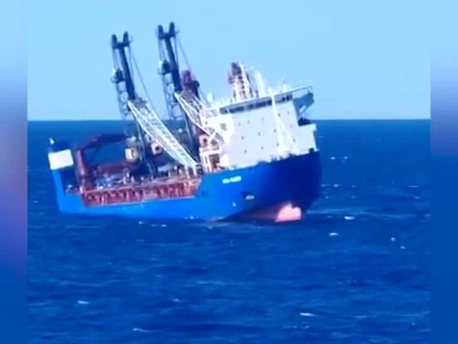 Eyewitness video claims to show sinking Russian cargo ship