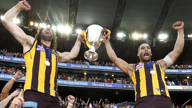 Matt Spangher and Josh Gibson ... the latter’s trade turned out to be a huge win for the Hawks. Picture: Wayne Ludbey