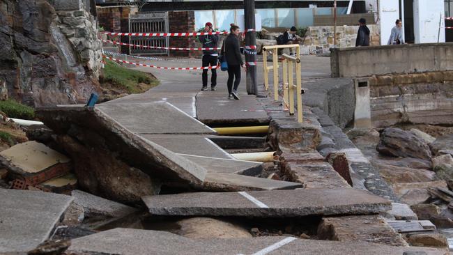 The Manly to Shelly walk was washed away in recent storms. Picture: Lee Godtchalk