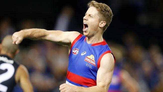 Lachie Hunter cut the Blues’ lead to nine with a final quarter goal. Picture: Getty Images