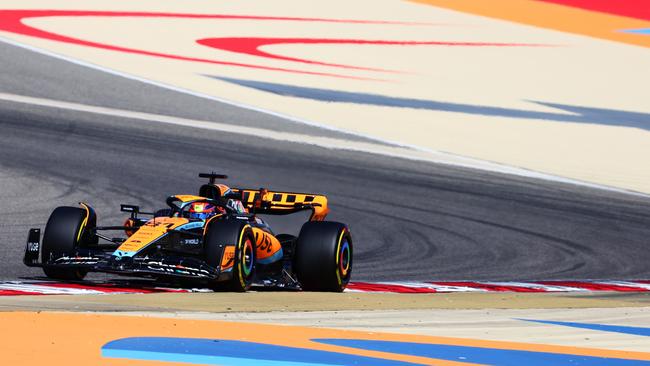 Oscar Piastri drives the McLaren MCL60 Mercedes on track during day one of F1 Testing at Bahrain International Circuit. Picture: Getty Images