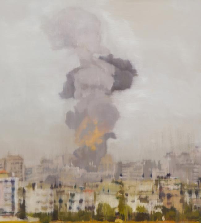 Gaza, oil on canvas, by Kate Stevens.