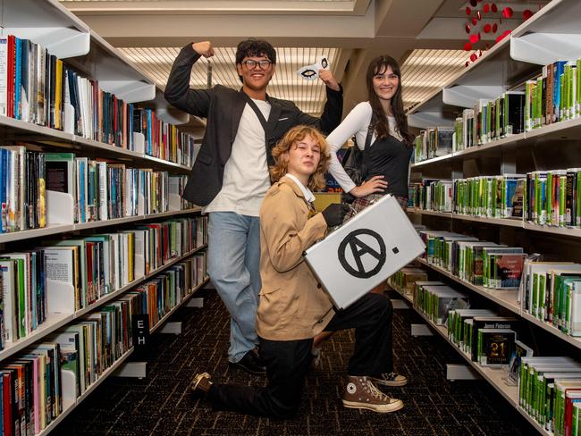 Zen-Joker persona 5, Kira-Makoto Persona 5, Grace-Goro Akechi at the City of Darwin Geektacular event, 2024. Picture: Pema Tamang Pakhrin