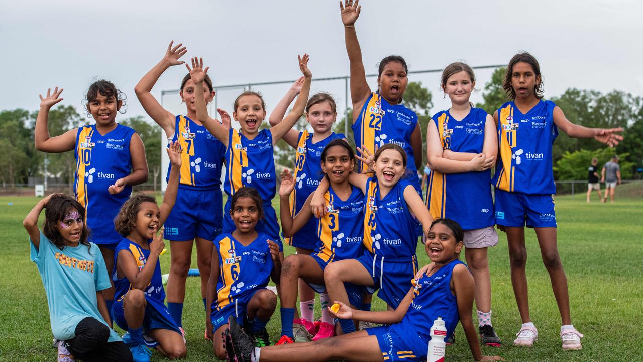 Under-10s compete in the first Darwin Buffaloes NTFL home game against Wanderers at Woodroffe Oval. Picture: Pema Tamang Pakhrin