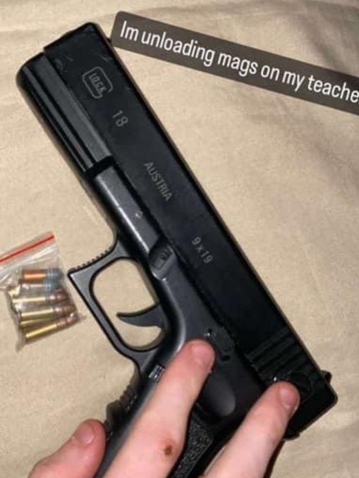 St Bede’s Mentone campus was plunged into lockdown this year after threats were made online, with an image of a gun posted to social media. Picture: Facebook