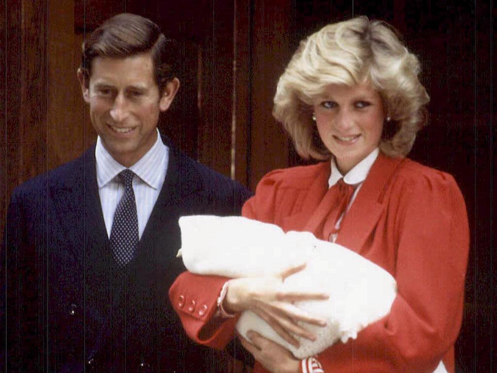 <b>1984: </b>Princess Diana and Prince Charles introduce their second son to the world on the steps of St Mary’s Hospital in London’s Paddington, the day after his birth. Born on September 15, 1984, the newborn is named Prince Henry Charles Albert David, but will be known as Harry, his father revealed. Prince Harry would later bitterly recount in his tell-all memoir Spare that Charles told Diana at the time: ‘Wonderful! Now you’ve given me an heir and a spare – my work is done.” Picture: AFP