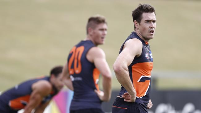 Cameron at Giants training. Picture: Getty Images