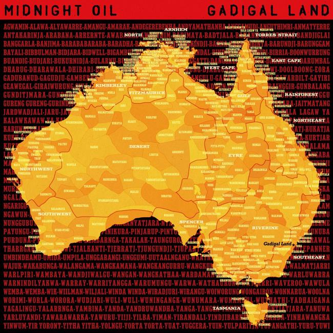 Artwork for Gadigal Land, a single released by Midnight Oil in August 2020.