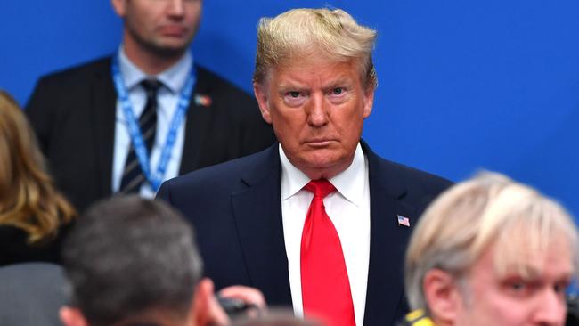 Donald Trump attends the plenary session of the NATO summit in 2019.