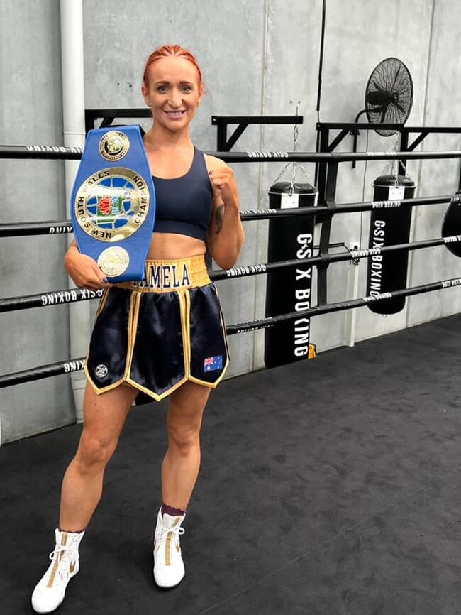 Central Coast mum Pam McClelland has won the NSW Super Featherweight title. Picture: Hayley Mast