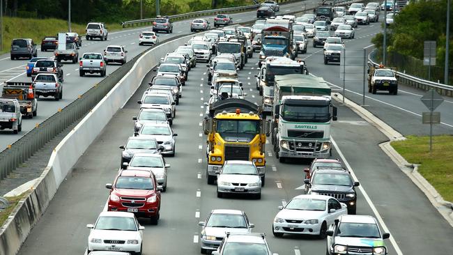 M1 is at a standstill this morning after a ute roll over. Photo: David Clark