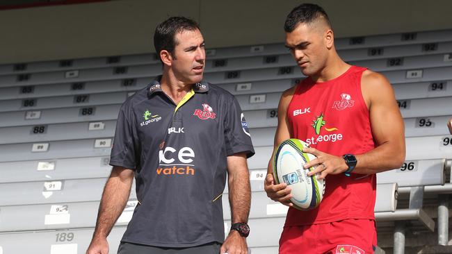 Karmichael Hunt returns to Reds training after serving his suspension.