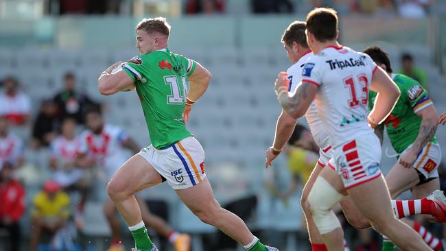 Hudson Young was another standout for the Raiders, opening the scoring for the match with a great run. Picture: Getty Images.