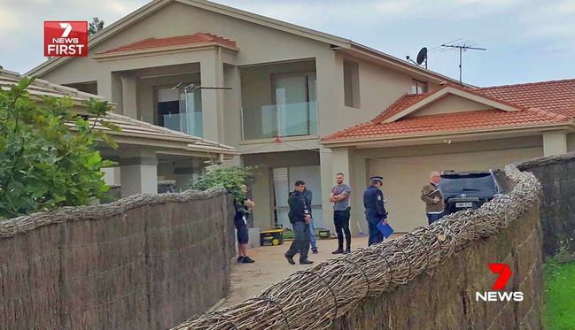 Police at the house. Picture: Seven News