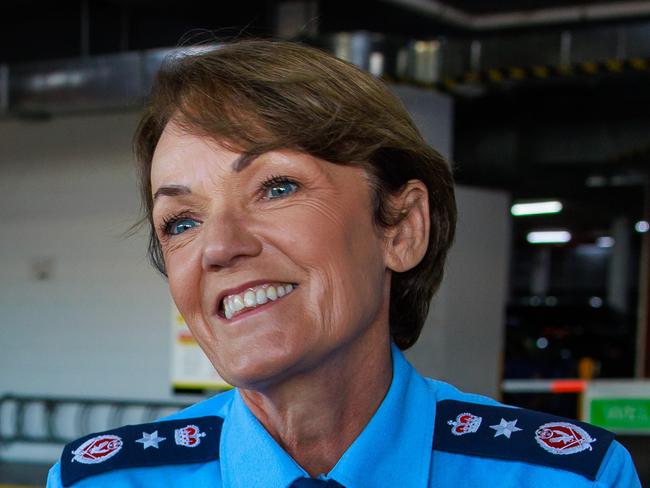 Daily Telegraph. 25, March, 2024.NSW Police Commissioner, Karen Webb, talking to the media after an interview with Ray Hadley, at 2 GB Radio, in Pyrmont, today. Picture: Justin Lloyd.