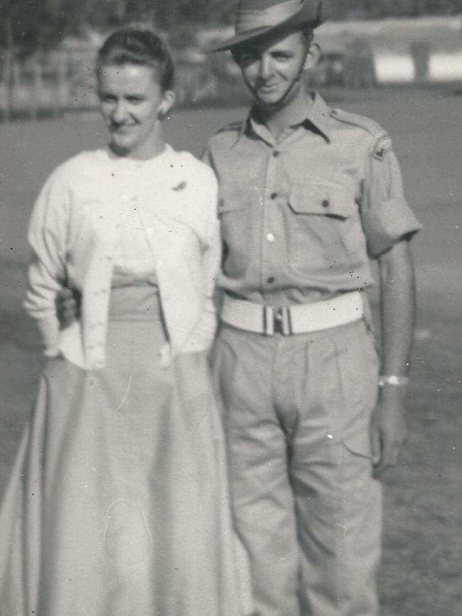 Ronda and Bruce Wooderson pictured at Holsworthy Army Barracks in 1959.