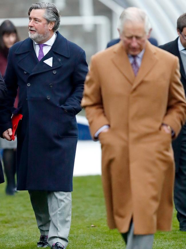 Michael Fawcett with then Prince Charles in 2018. Picture: Getty Images.