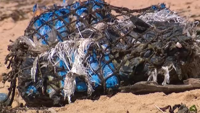 Police are investigating after a suspicious package, believed to be drugs, washed up on Sydney's Malabar Beach, forcing the council to shut it down. Picture: 7News