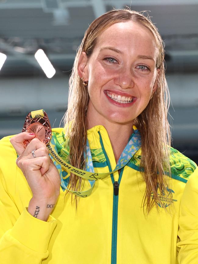 Wilson pictured at the 2022 Birmingham Commonwealth Games after winning bronze in the women’s 200m freestyle final. Picture: Michael Klein