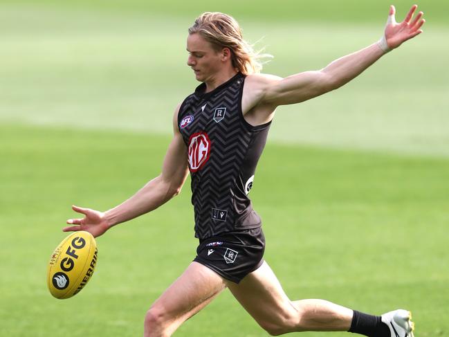 Miles Bergman at Port Adelaide training.