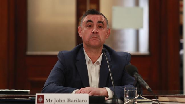 John Barilaro appears before the Public Liability Committee at state parliament. John Feder/The Daily Telegraph.