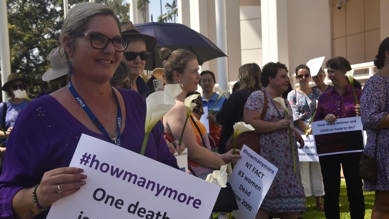 Darwin residents joined a Territory-wide day of action on Tuesday calling for action to address the NT's chronic domestic violence rates.