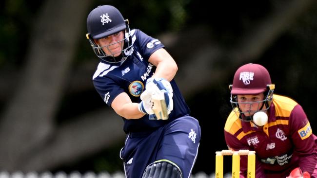 Rhiann O'Donnell in action for Victoria against Queensland.