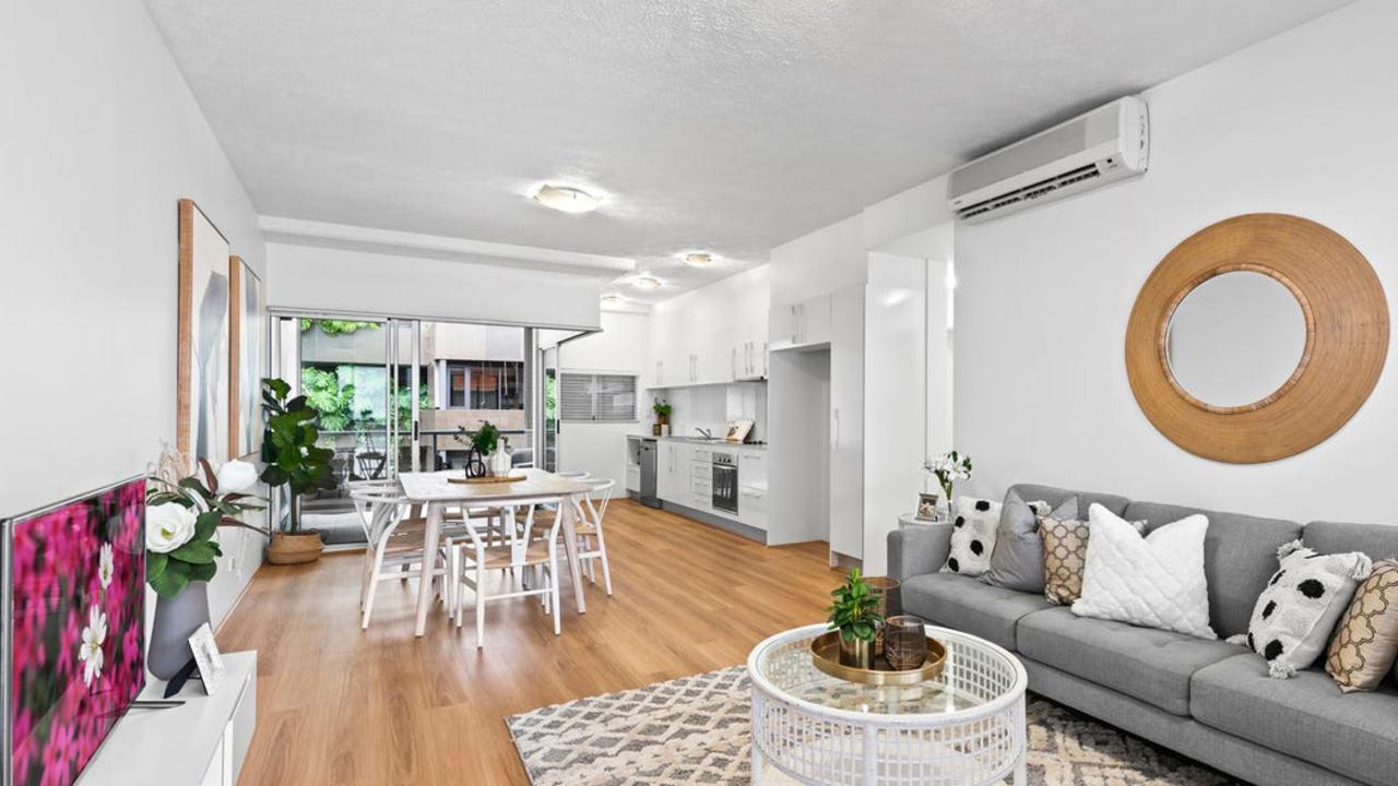 308/1 Ella Street, Newstead: Listed for offers in the mid-to-high $600,000s, this three bedroom unit has a rental appraisal of $645 to $685 a week.