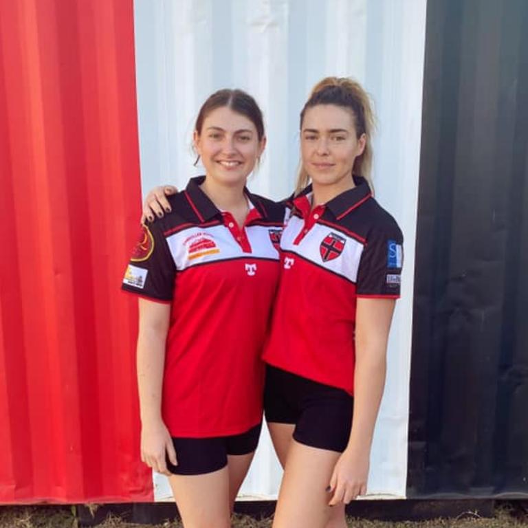 Local Achiever and South Burnett Sportsperson of the Year Jayde Novak (right) pictured with teammate Keeley Walker. Photo/Facebook.