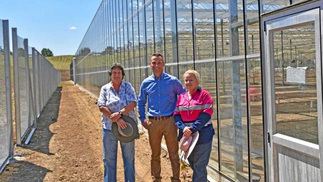 CANNABIS FACILITY: Lismore City Council Deputy Mayor Darlene Cook, Operations Manger of CannaPacific Tim Ritchie and Lismore City Council General Manager Shelley Oldham.