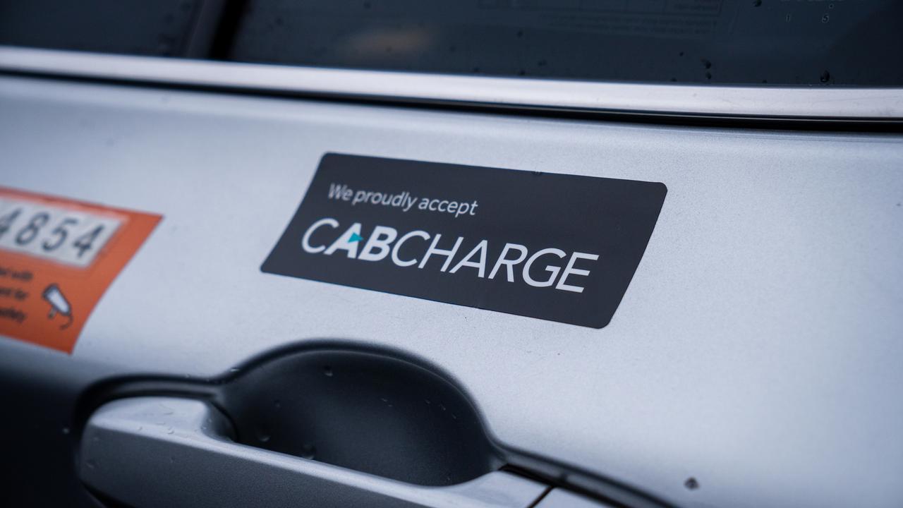 Cabcharge sticker on a 13cabs taxi. Supplied
