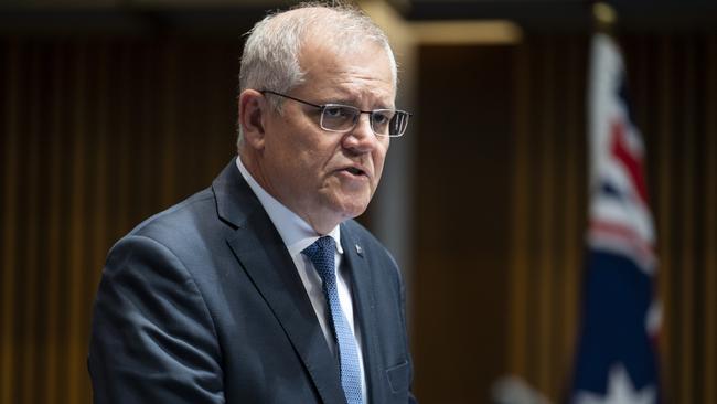 Prime Minister Scott Morrison says tracking measures related to Covid won’t last forever. Picture: NCA NewsWire / Martin Ollman